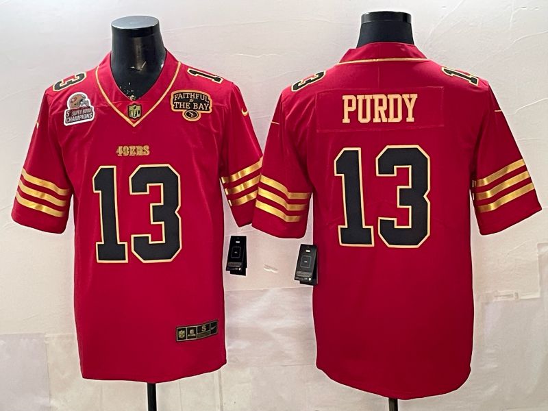Men San Francisco 49ers #13 Purdy Red gold 2026 Nike Limited NFL Jersey style 114